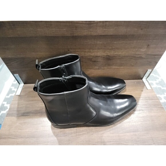 Alfani Men's Ashton Ankle Boot Leather Smooth Black 12M New - Picture 2 of 10